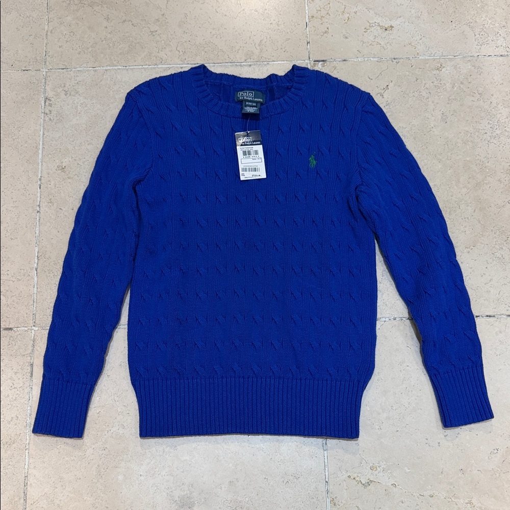Polo Ralph Lauren Royal Blue Cable Knot Crewneck Sweater